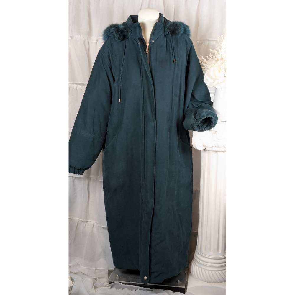 Bromley Sport Real Down Vintage Hunter Green Full Length 80% Down Filled Coat L - Picture 3 of 10